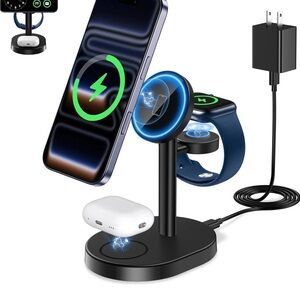 3-in-1 Wireless Charging Stand - Black